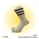 Trio Stripes Patterned Crew Toe Socks