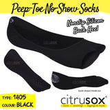 Peep-Toe Nylon No-Show Socks
