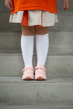 Kids Anti-Bacterial Combed Cotton White Knee Socks