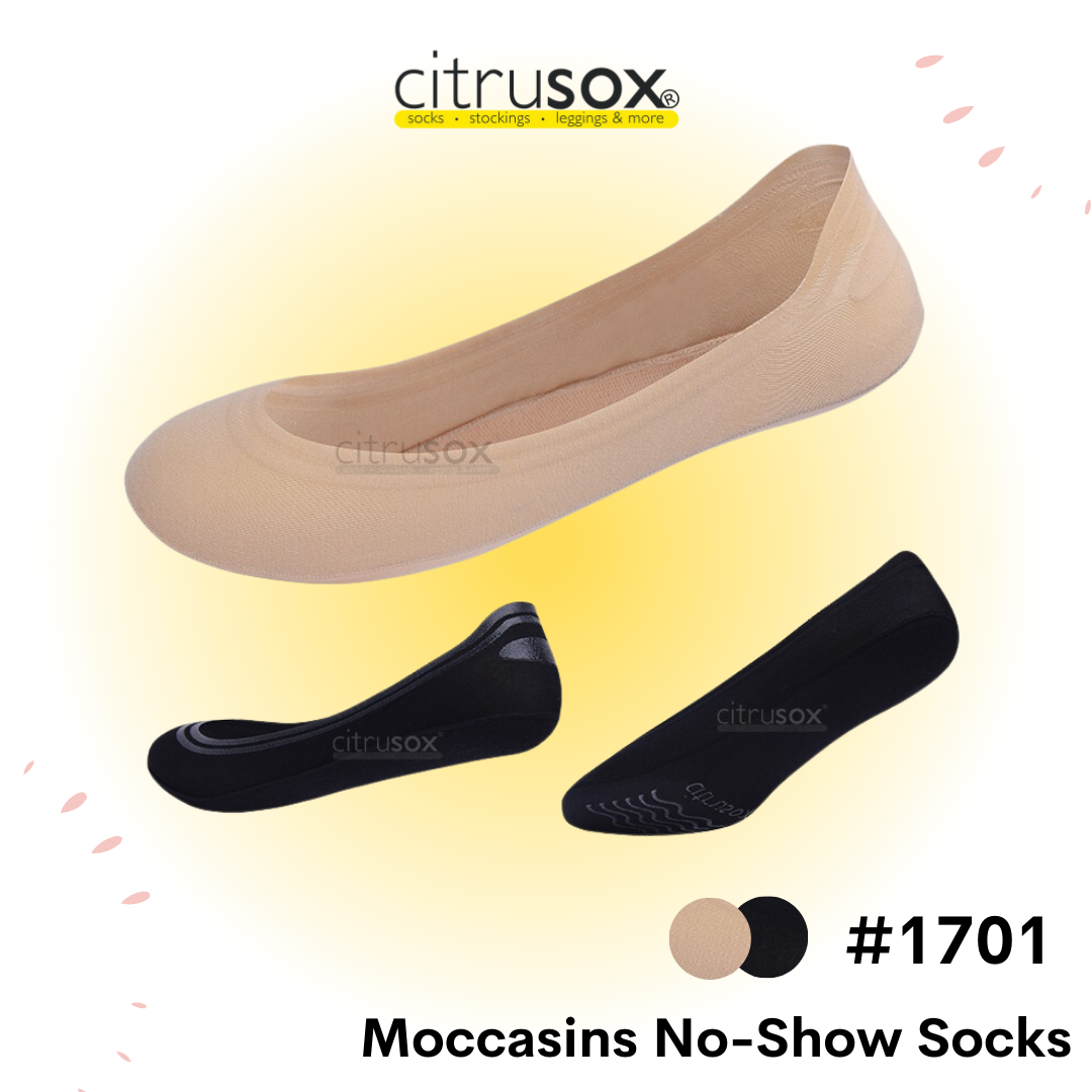 Full Non slip No Show Moccasins Socks Citrusox