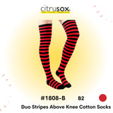 Duo Stripes Above Knee Socks