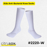 Kids Anti-Bacterial Combed Cotton White Knee Socks