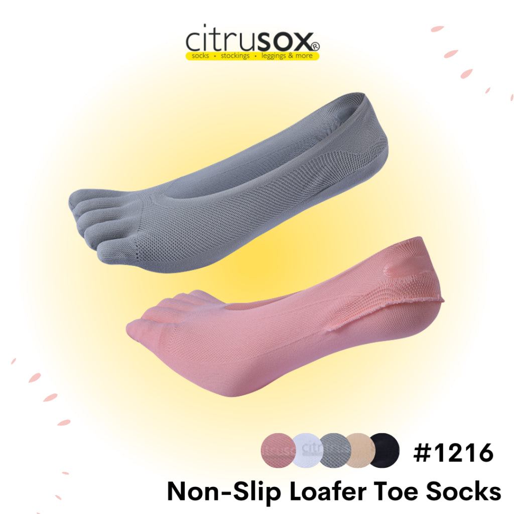 Toe Cotton No-Show Loafer Socks – Citrusox