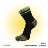 Contrasting Stripes Patterned Crew Toe Socks