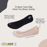 Cotton Non-Slip Heel No-Show Socks