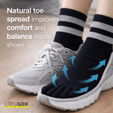 Stripe Mid-Calf Toe Socks