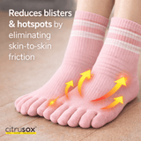 Stripe Mid-Calf Toe Socks