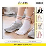 Stripe Mid-Calf Toe Socks