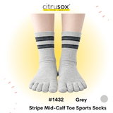 Stripe Mid-Calf Toe Socks