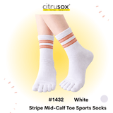Stripe Mid-Calf Toe Socks