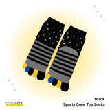 Stripey Dots Crew Men Toe Socks
