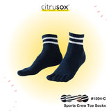 Dual Stripes Sports Crew Toe Socks