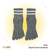 Dual Stripes Sports Crew Toe Socks