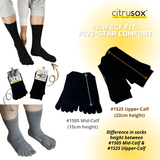 Black Base Business Wear Upper-Calf Toe Socks