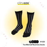 Black Base Business Wear Mid-Calf Toe Socks