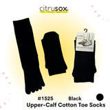 Black Base Business Wear Upper-Calf Toe Socks