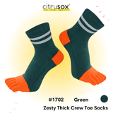 Zesty Thick Cushioned Crew Toe Socks