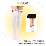 Stripes Braided Above Knee Socks