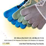 Geometric Lite Heel Tab Running Toe Socks