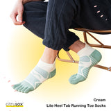 Geometric Lite Heel Tab Running Toe Socks
