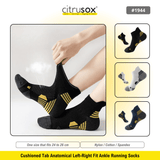 Cushioned Tab Anatomical Left-Right Fit Ankle Running Socks