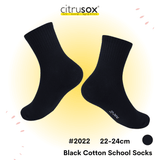 Full Black Cotton School Socks