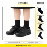 Full Black Cotton School Socks