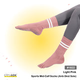 Anti-Skid Sole Duo Stripe Sports Mid-Calf Socks