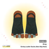 Grainy Loafer Loafer No-Show Socks (Non-Slip Heel)