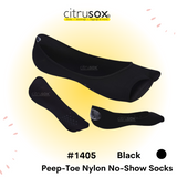 Peep-Toe Nylon No-Show Socks