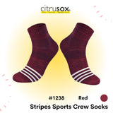 Stripes Sports Running Crew Socks