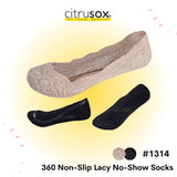 Full 360° Non-Slip Lacy No-Show Socks