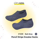 Pencil Stripe Sneaker Socks with Non-slip Heel