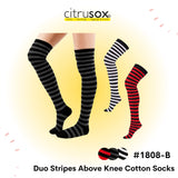 Duo Stripes Above Knee Socks