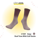 Dual Tone Colour Gradient Mid-Calf Cotton Socks