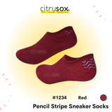 Pencil Stripe Sneaker Socks with Non-slip Heel