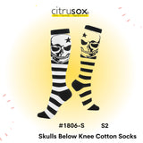 Skull Skeleton Cotton Below Knee High Socks
